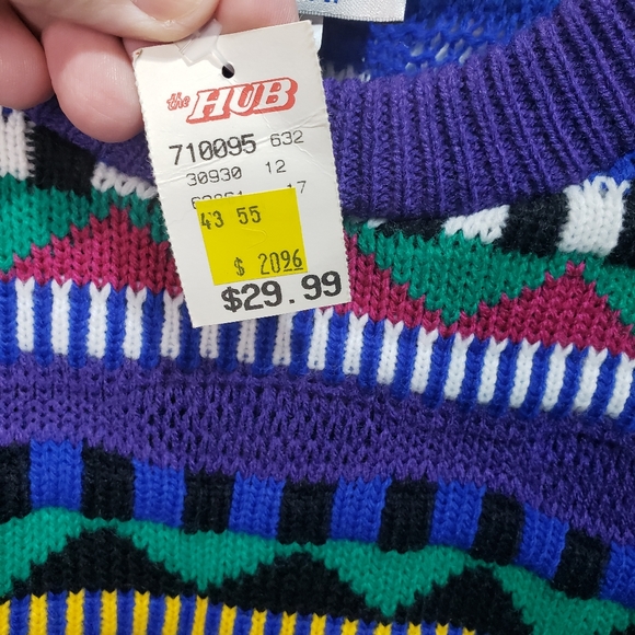 Vintage Deadstock NWT Colter Bay USA Striped Sweater Size Large Condition is New - Picture 5 of 6